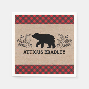 Serviette En Papier Baby shower de l'ours de bûcheron Napkin
