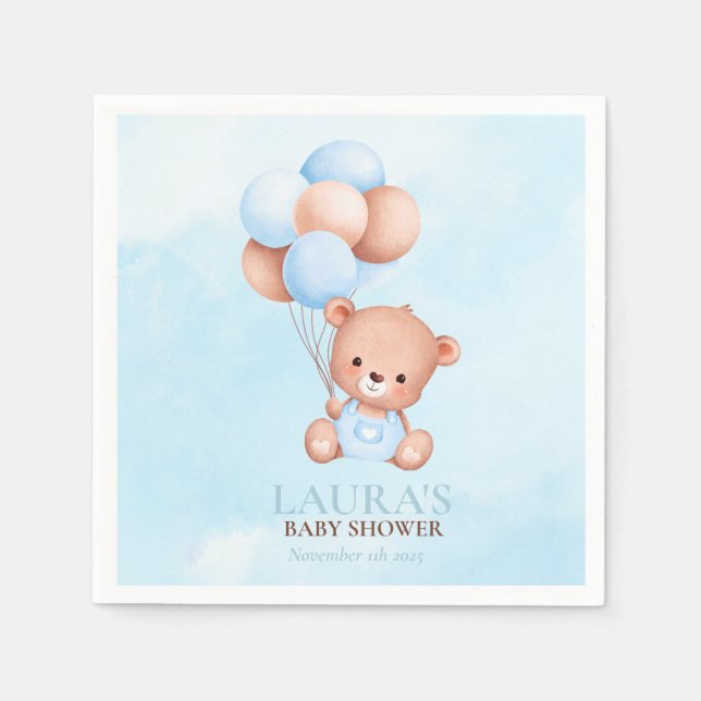 Serviette En Papier Baby shower de l'ours en peluche Boho (Devant)