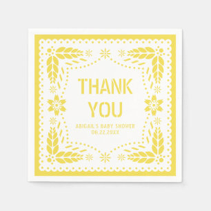 Serviette En Papier Baby shower de Merci de papillon jaune
