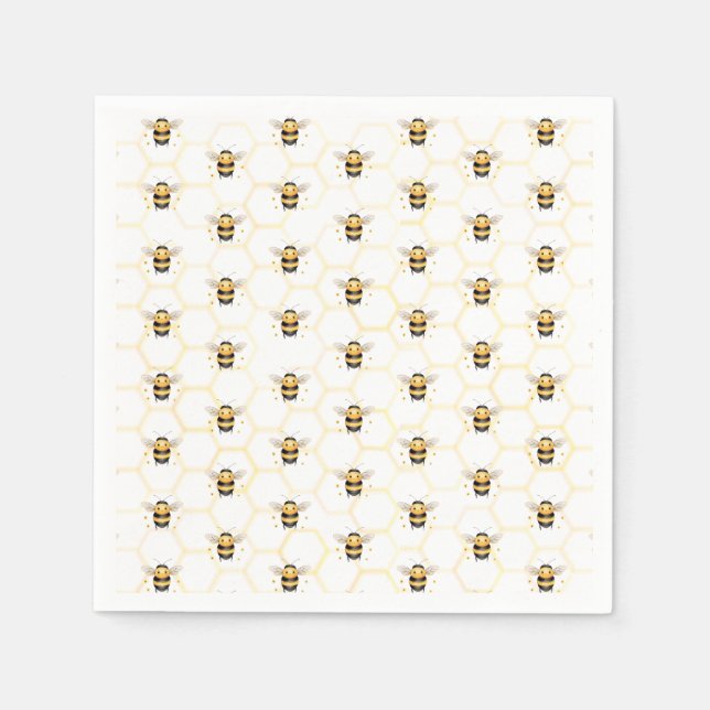 Serviette En Papier Baby shower de nid d'abeilles neutre pour le genre (Devant)