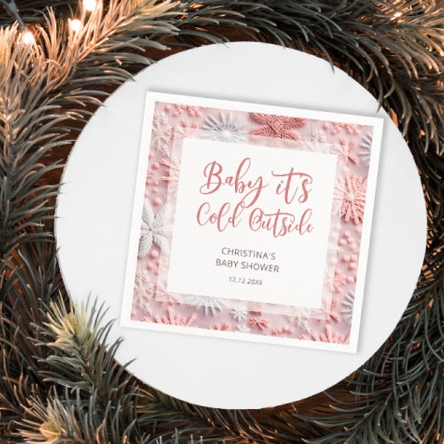 Serviette En Papier Baby shower de Noël d'hiver (Créateur téléchargé)