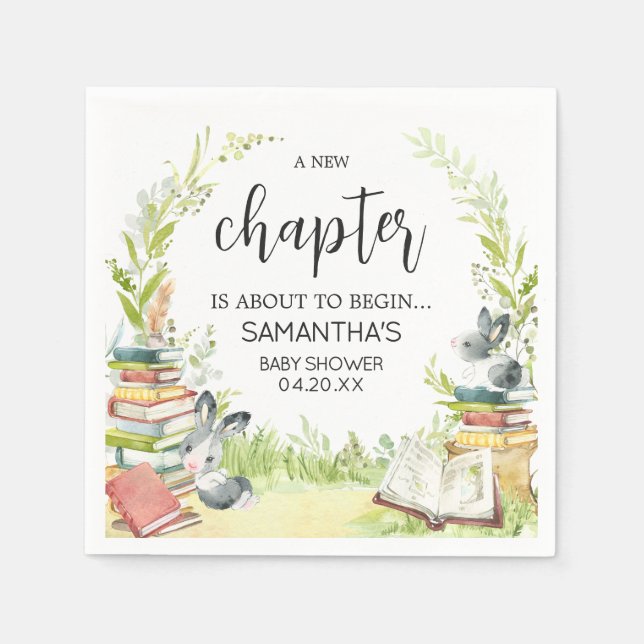 Serviette En Papier Baby shower de nouveau chapitre Storybook (Devant)