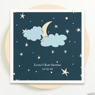 Serviette En Papier Baby shower de nuit bleu