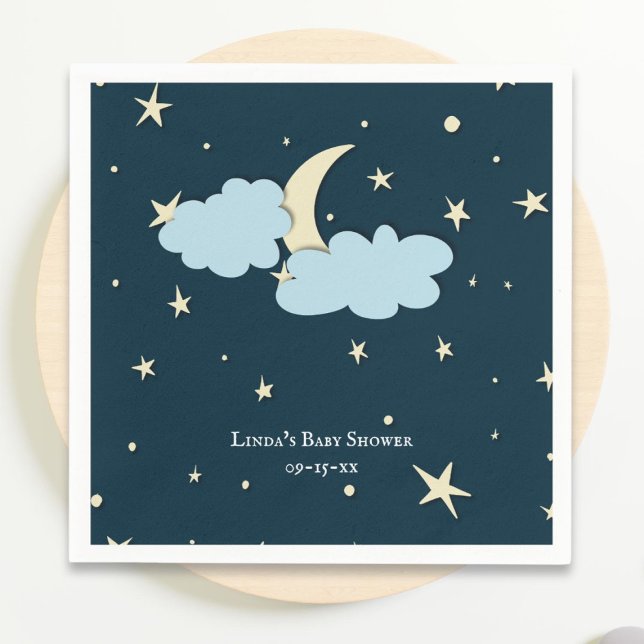 Serviette En Papier Baby shower de nuit bleu (Créateur téléchargé)