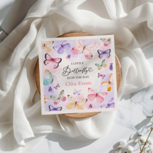 Serviette En Papier Baby shower de papillons colorés