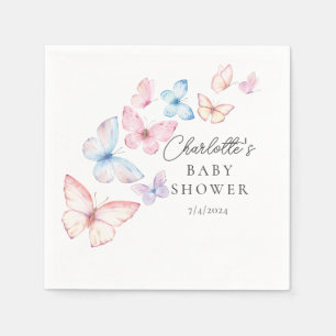 Serviette En Papier Baby shower de papillons Whimsical