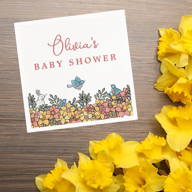 Serviette En Papier Baby shower de Pâques du printemps (Créateur téléchargé)