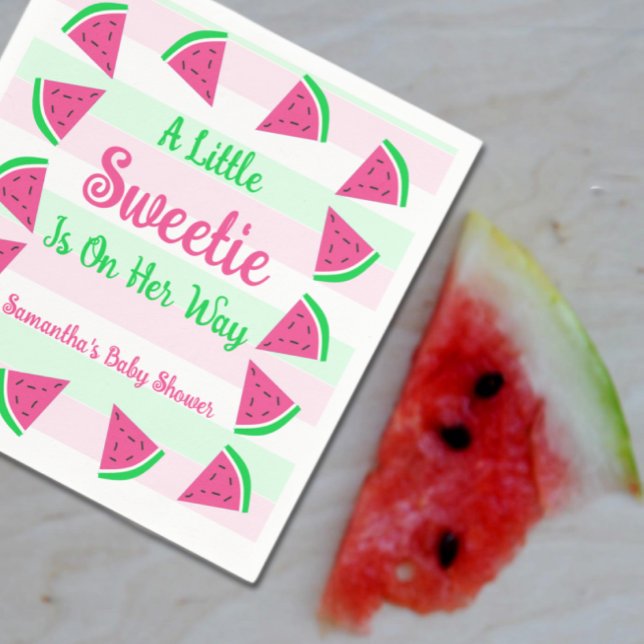 Serviette En Papier Baby shower de pastèque doux (Créateur téléchargé)