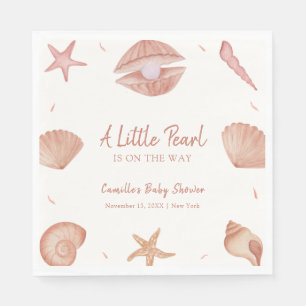 Serviette En Papier Baby shower de perles Neutral Summer Ocean Seashel