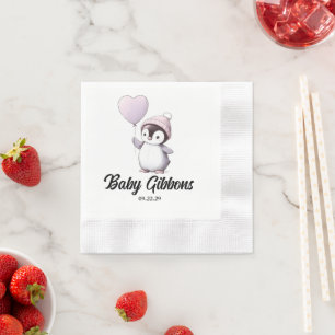 Serviette En Papier Baby shower de pingouin