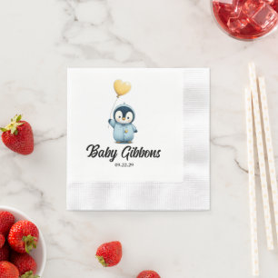 Serviette En Papier Baby shower de pingouin