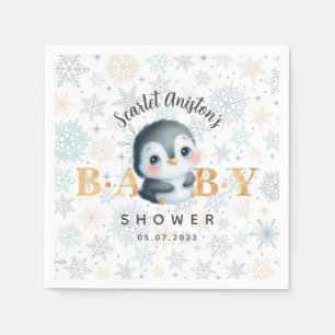 Serviette En Papier Baby shower de pingouin de Noël mignon serviettes