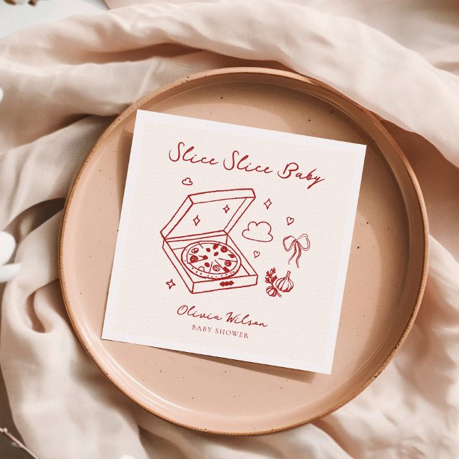 Serviette En Papier Baby shower de pizza pour bébés Slice Slice (Créateur téléchargé)