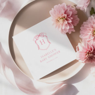 Serviette En Papier Baby shower de poitrine rose