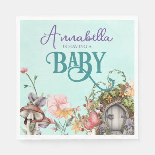 Serviette En Papier Baby shower de porte de jardin arboré arboré encha