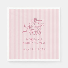 Serviette En Papier Baby shower de poussette de bébé mignonne Preppy