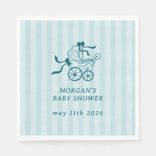 Serviette En Papier Baby shower de poussette de bébé mignonne Preppy
