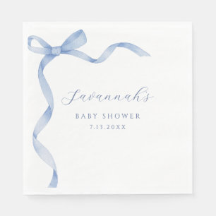 Serviette En Papier Baby shower de ruban à souffle bleu