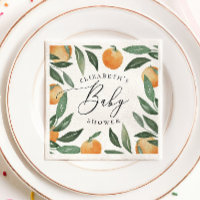 Baby shower de script de jardin fleuri d'agrumes d