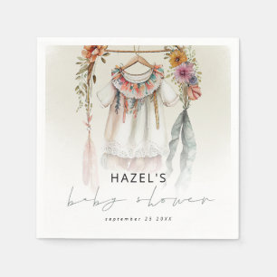 Serviette En Papier Baby shower de script de vêtements Vintages de Boh