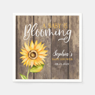 Serviette En Papier Baby shower de tournesol