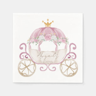 Serviette En Papier Baby shower de transport rose princesse