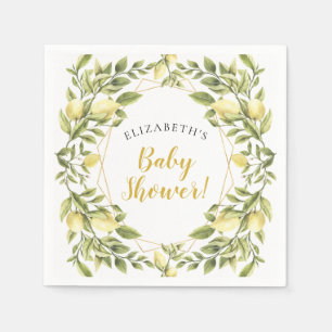 Serviette En Papier Baby shower de verdure aux citrons