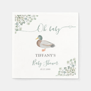 Serviette En Papier Baby shower de verdure Neutre Genre Duck