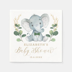 Serviette En Papier Baby shower de verdure petit éléphant
