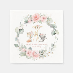 Serviette En Papier Baby shower des animaux de forêt de Whimsical
