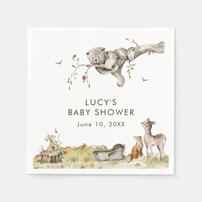 Serviette En Papier Baby shower des bois (Devant)