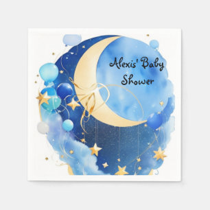 Serviette En Papier Baby shower des étoiles et de la lune