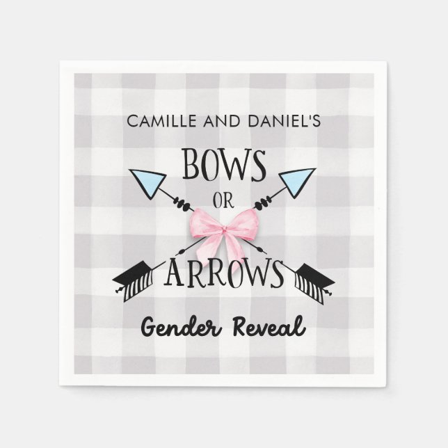 Serviette En Papier Baby shower des flèches ou des vaches de révélatio (Devant)