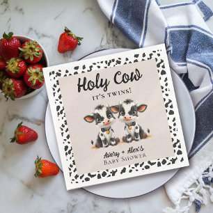 Serviette En Papier Baby shower des jumeaux de la Vache Sainte