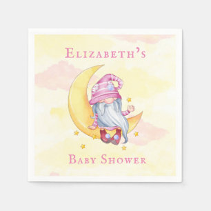 Serviette En Papier Baby shower des nuages rose mignon de la lune