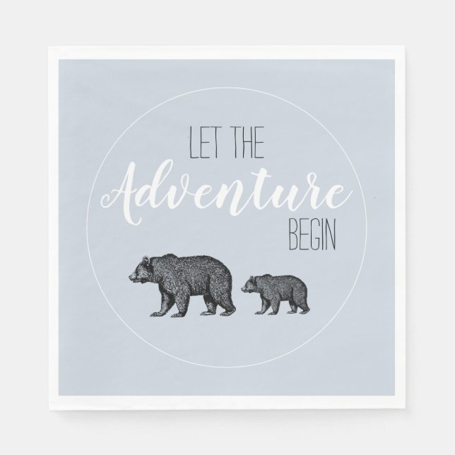 Serviette En Papier Baby shower des ours de bois (Devant)