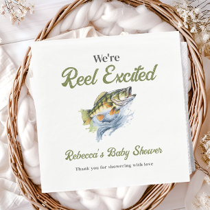 Serviette En Papier Baby shower des pêcheurs de gros poissons de Reel