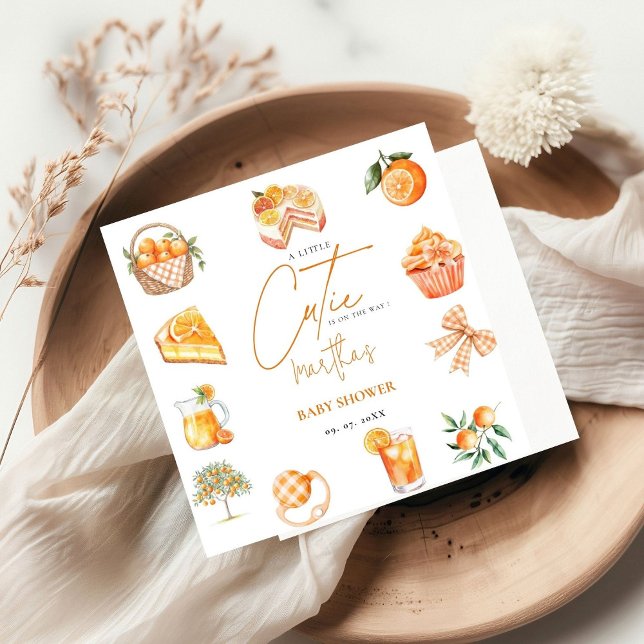 Serviette En Papier Baby shower d'été de la Cutie d'agrumes botaniques (Créateur téléchargé)