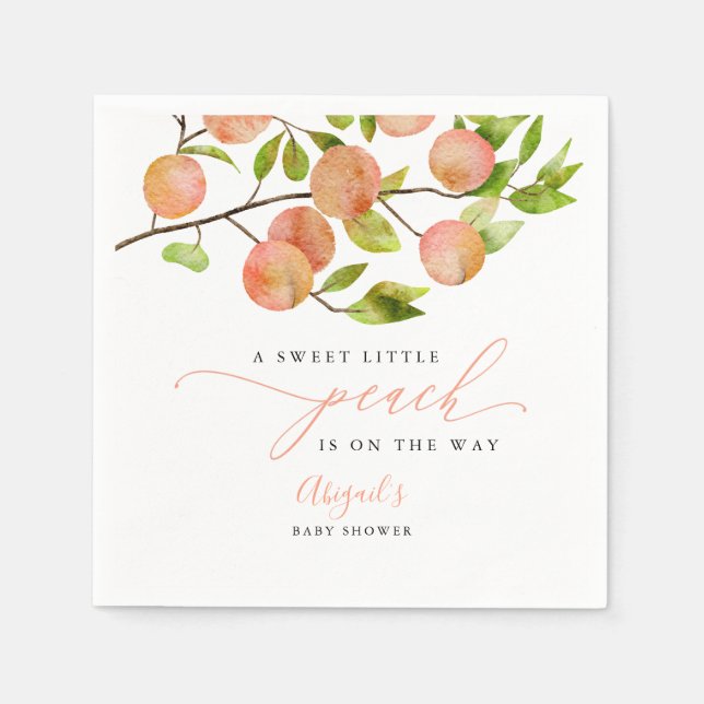 Serviette En Papier Baby shower d'été Sweet Little Peach (Devant)