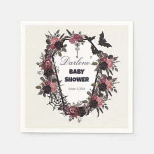 Serviette En Papier Baby shower d'Halloween au café floral
