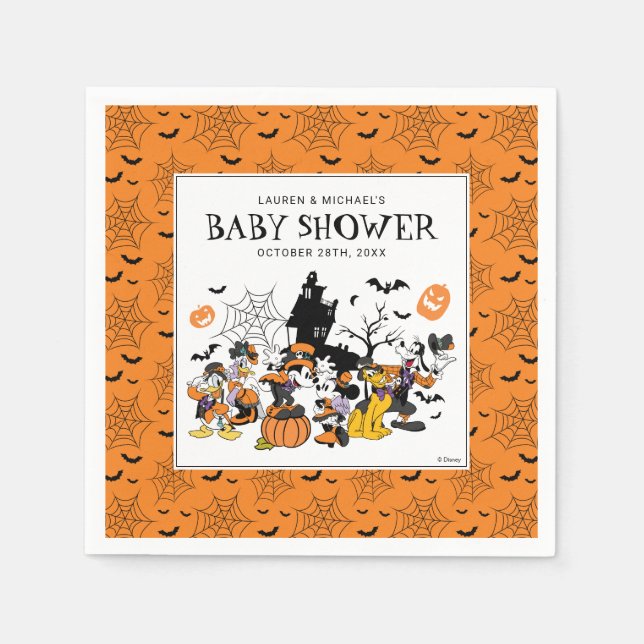 Serviette En Papier Baby shower d'Halloween Mickey & Friends (Devant)