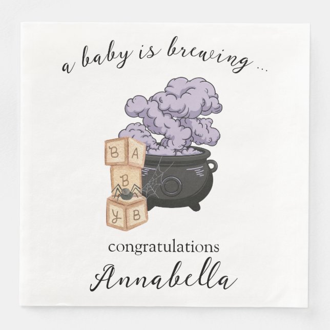 Serviette En Papier Baby shower d'Halloween Witch Cauldron (Devant)