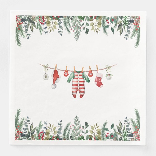 Serviette En Papier Baby shower d'hiver (Devant)