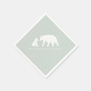 Serviette En Papier Baby shower d'hiver bleu pour bébé maman