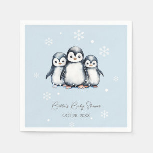 Serviette En Papier Baby shower d'hiver de Pingouin mignon