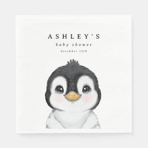 Serviette En Papier Baby shower d'hiver de Pingouin mignon