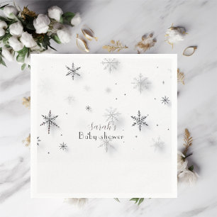 Serviette En Papier Baby shower d'hiver de Snowflakes