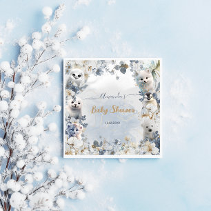 Serviette En Papier Baby shower d'hiver des animaux de l'Arctique