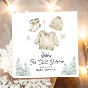 Serviette En Papier Baby shower d'hiver Il fait froid à l'extérieur de