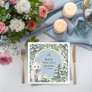 Serviette En Papier baby shower d'hiver invitation à la douche bébé